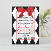 Harlequin verlofpartij Uitnodiging (Staand voorkant)