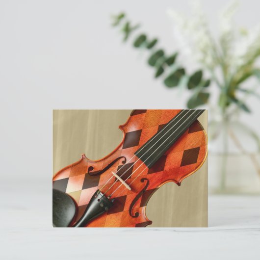 Harlequin Violin Briefkaart (Staand voorkant)