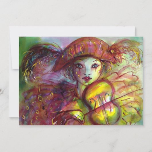 HARLEQUIN VIOLINIST Masquerade Mardi Gras Party (Voorkant)