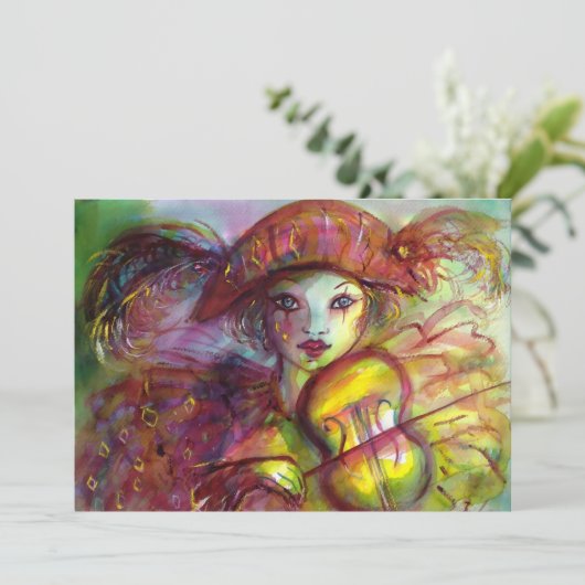 HARLEQUIN VIOLINIST Masquerade Mardi Gras Party (Staand voorkant)