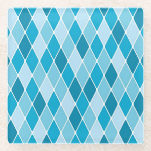 Harlequin winterpatroon glazen onderzetter