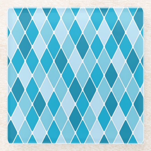 Harlequin winterpatroon glazen onderzetter (Voorkant)