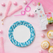 Harlequin winterpatroon papieren bordje (Feest)