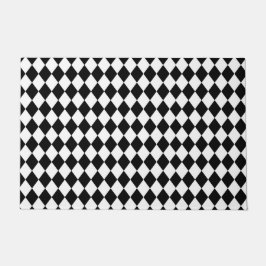 Harlequin, zwart en wit deurmat