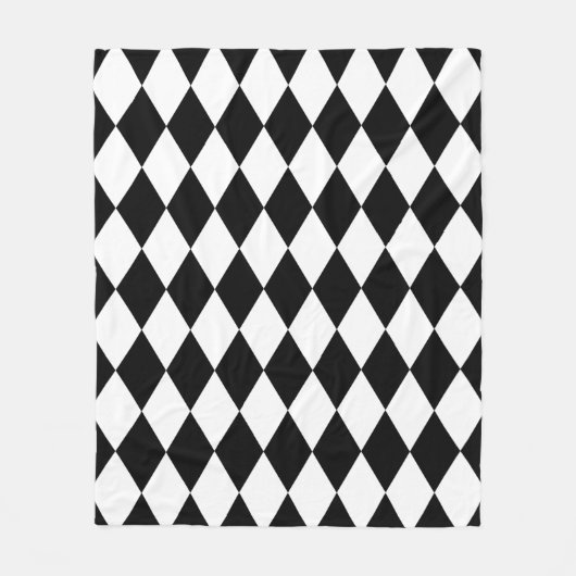 Harlequin, zwart en wit fleece deken (Voorkant)