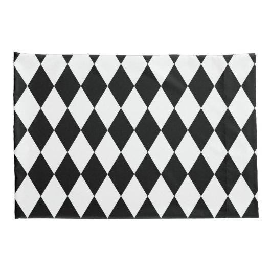 Harlequin, zwart en wit kussensloop (Achterkant-Rechts)