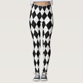 Harlequin, zwart en wit leggings (Voorkant)