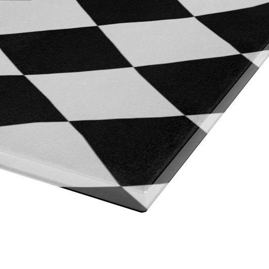 Harlequin, zwart en wit snijplank (Hoek)