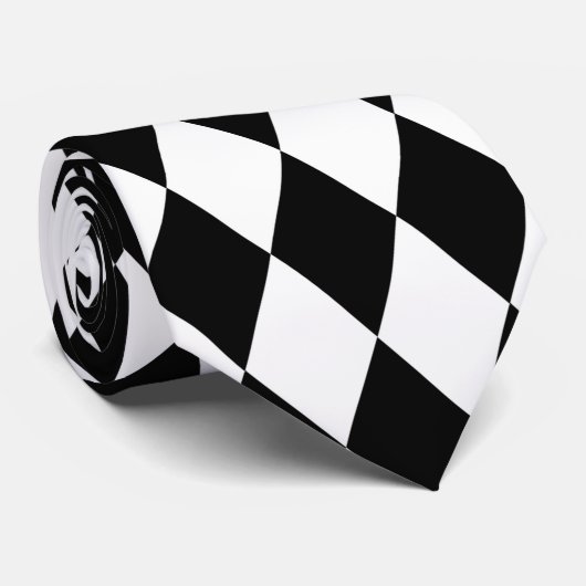 Harlequin, zwart en wit stropdas (Opgerold)