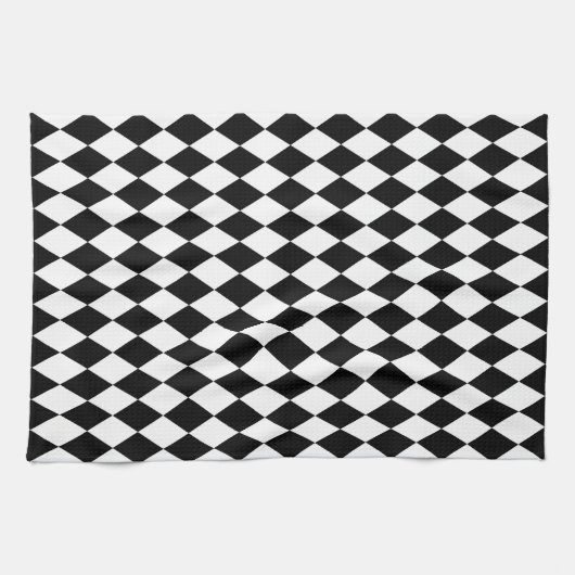 Harlequin, zwart en wit theedoek (Horizontaal)