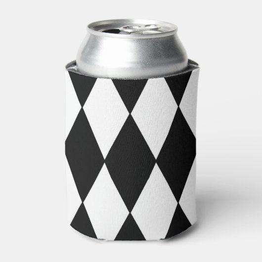 harlequin zwart-wit blikjeskoeler (Blikje Voorkant)