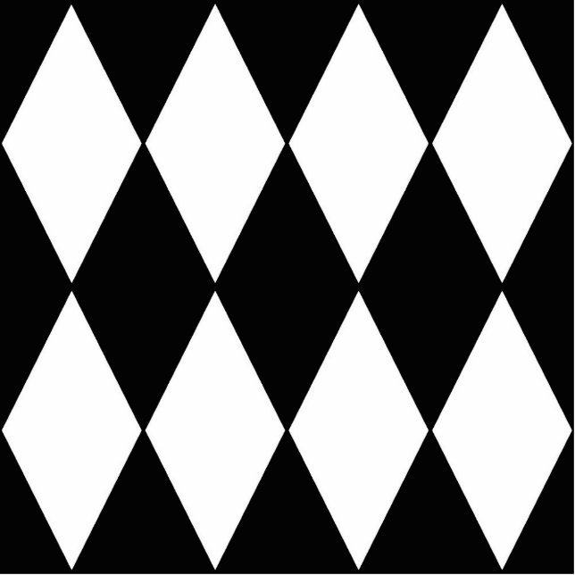 harlequin zwart-wit staand fotobeeldje  (Voorkant)