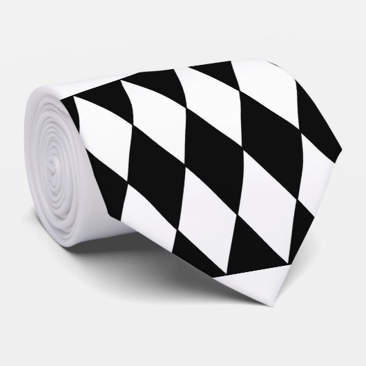harlequin zwart-wit stropdas (Opgerold)
