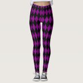 harlequin zwarte paars leggings (Voorkant)