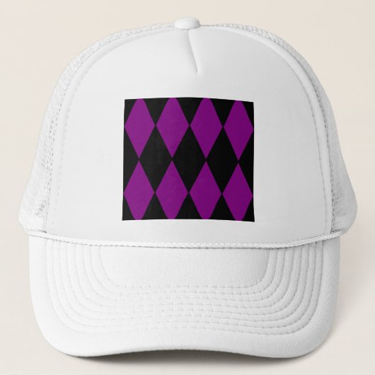 harlequin zwarte paars trucker pet (Voorkant)
