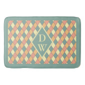  Harlequine Diagonal in Pastels Monogram Badmat (Voorkant)