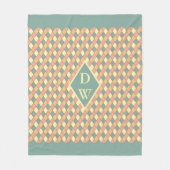 Harlequine Diagonal in Pastels Monogram Fleece Deken (Voorkant)