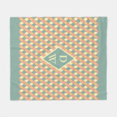 Harlequine Diagonal in Pastels Monogram Fleece Deken (Voorkant (Horizontaal))