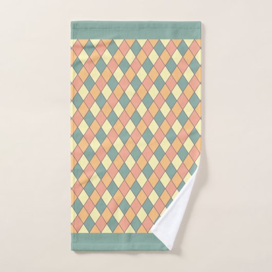  Harlequine Diagonal in Pastels Monogram Handdoek (Handdoek)