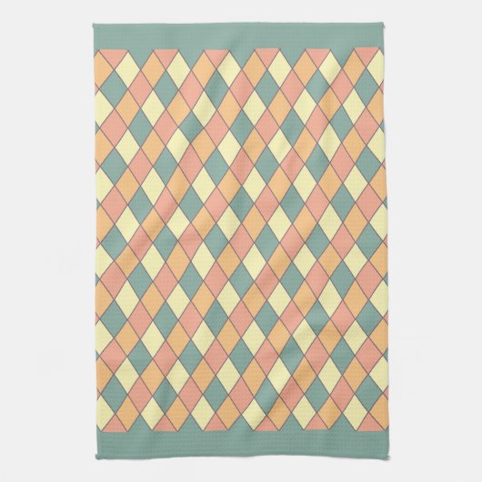  Harlequine Diagonal in Pastels Monogram Theedoek (Verticaal)