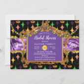 Harlequins Fleur de Lis Mardi Gras Vrijgezellenfee Kaart (Voorkant)