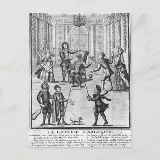 Harlequin's loterij briefkaart (Voorkant)