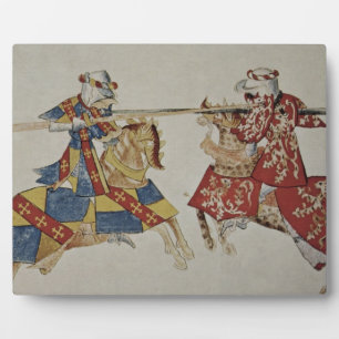 Harley 4205 f.366 Jousting Knight, c.1445 (vellum) Fotoplaat