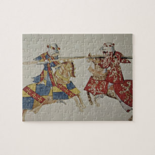 Harley 4205 f.366 Jousting Knight, c.1445 (vellum) Legpuzzel
