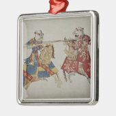 Harley 4205 f.366 Jousting Knight, c.1445 (vellum) Metalen Ornament (Links)