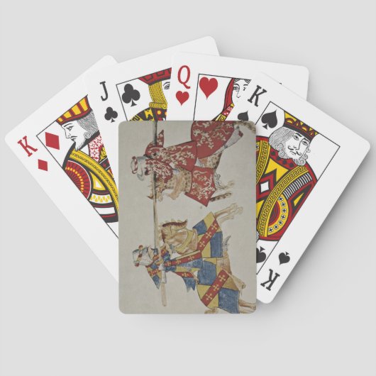 Harley 4205 f.366 Jousting Knight, c.1445 (vellum) Speelkaarten (Achterkant)