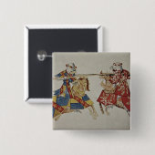 Harley 4205 f.366 Jousting Knight, c.1445 (vellum) Vierkante Button 5,1 Cm (Voorkant /achterkant)