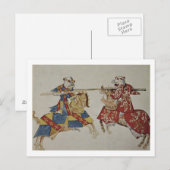 Harley 4205 f.366 Jousting Ridders, c.1445 (velijn Briefkaart (Voorkant / Achterkant)