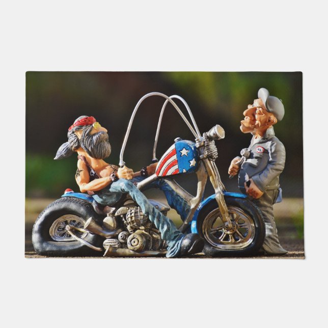 Harley Biker DoorMat Cartoon Deurmat (Voorkant)