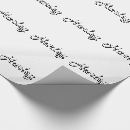 Harley Classic Retro Name Design Cadeaupapier (Hoek)