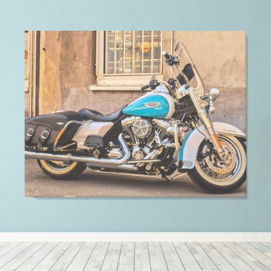 Harley Davidson Canvas Afdruk (Insitu (Houten vloer))