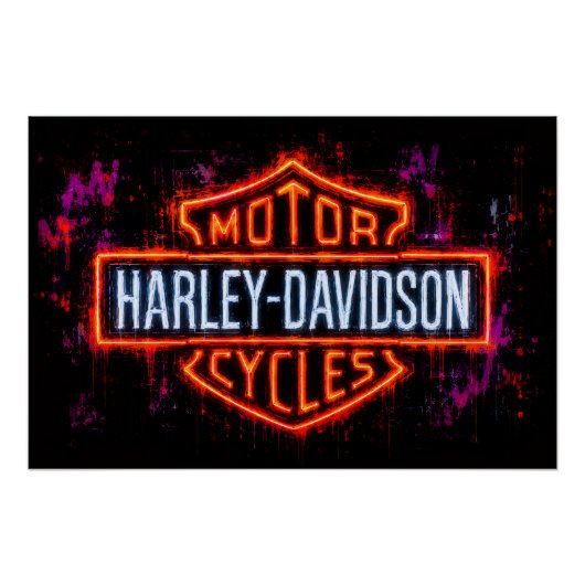Harley-Davidson Kunstlogo Perfect Poster (Voorkant)