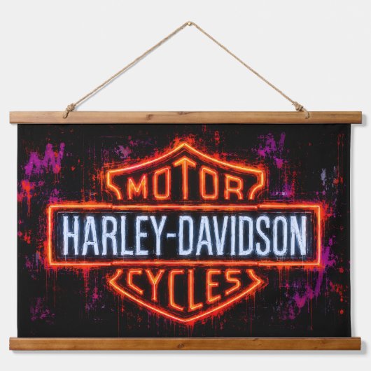 Harley-Davidson Logo Kunst Hangend Wandkleed (Voorkant)