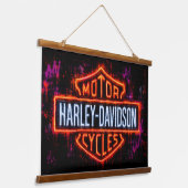 Harley-Davidson Logo Kunst Hangend Wandkleed (Gebogen)