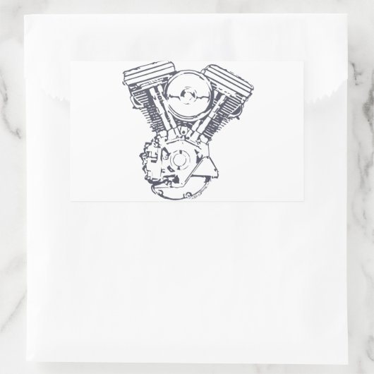 Harley Evolution V-Twin Rechthoekige Sticker (Tas)