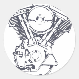 Harley Evolution V-Twin Ronde Sticker
