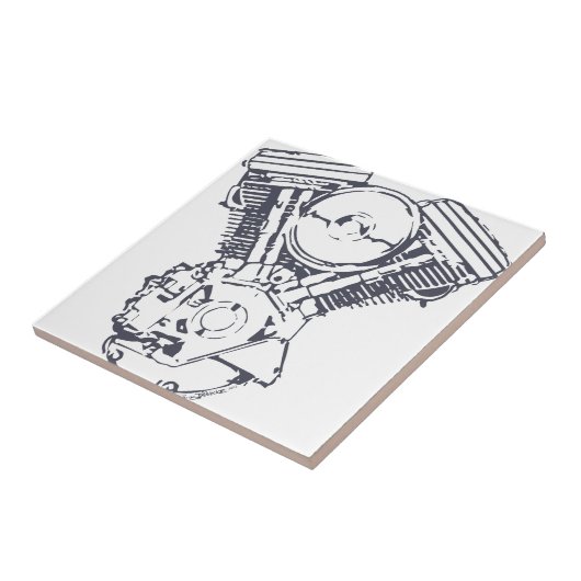 Harley Evolution V-Twin Tegeltje (Zijkant)