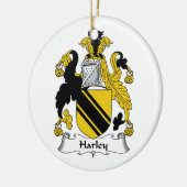 Harley Family Crest Keramisch Ornament (Links)