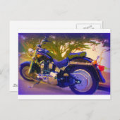 Harley-FatBoy-1998 Motorfiets Briefkaart (Voorkant / Achterkant)