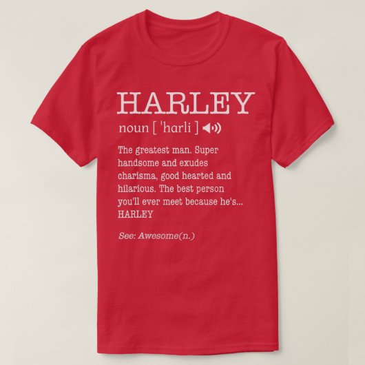 Harley Funny Adult Mannen First Name Definition Pe T-shirt (Design voorkant)