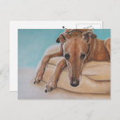 Harley Greyhound Dog Art Briefkaart (Voorkant / Achterkant)