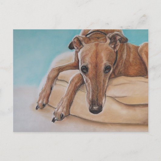 Harley Greyhound Dog Art Briefkaart (Voorkant)