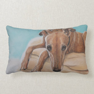 Harley Greyhound Dog Art Pillow Kussen