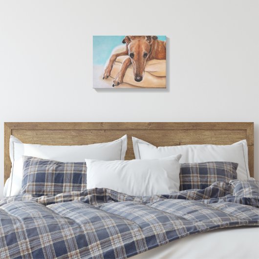 Harley Greyhound Hond Art Print (Insitu (Slaapkamer))