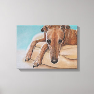 Harley Greyhound Hond Art Print