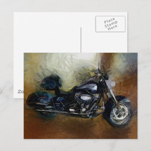 Harley Motorcycle Art Briefkaart (Voorkant / Achterkant)